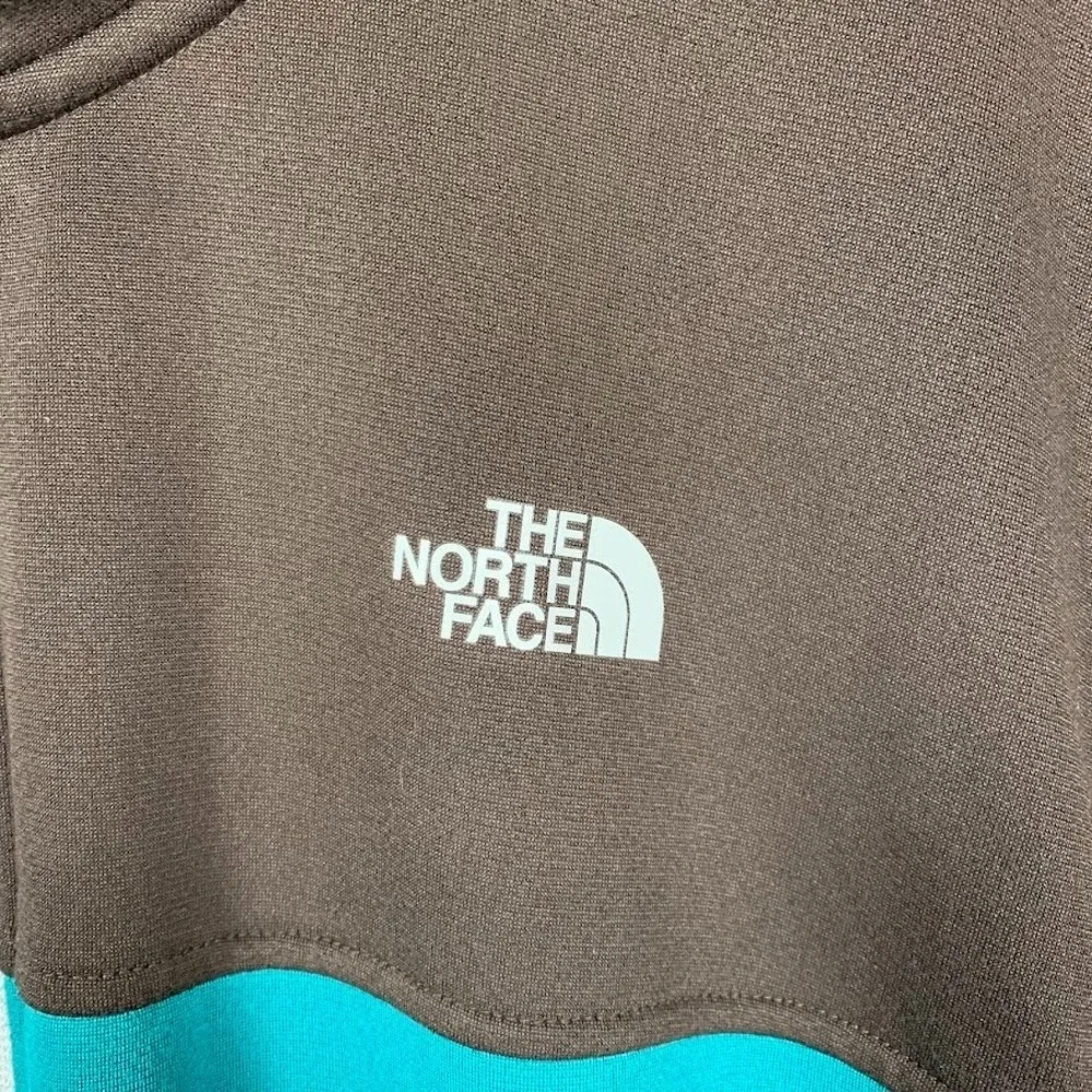 The North Face Full Zip Sweatshirt Teal/Brown‎ Logo Athletic Gorpcore Men's XL